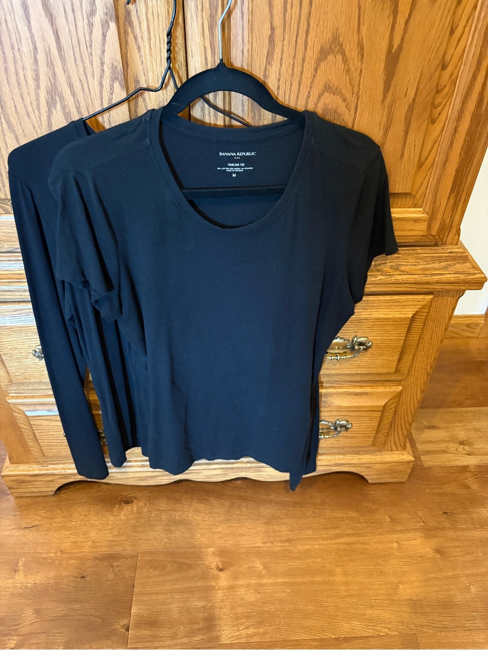 Banana Republic Black Short Sleeve v and long crew